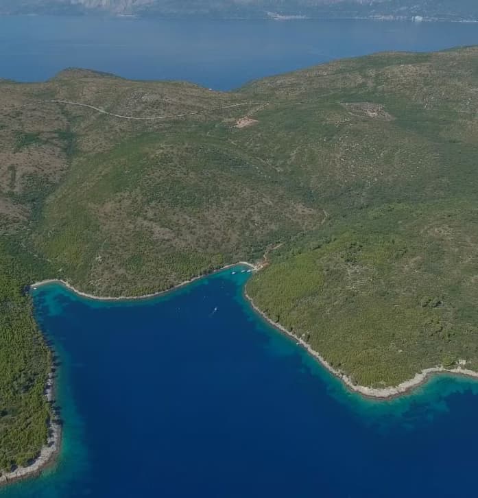 The Island of Hvar, Croatia, seen across the Adriatic.